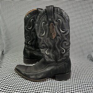 Richie Moon Black Leather Vaquero Cowboy Boots Men's US 7.5 / MEX 26.5